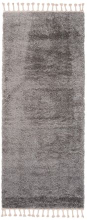 Tapiso Alfombra de pasillo gris oscuro borlas shaggy 100 x 200 cm