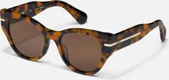 Quay Womens Chit Chat Large Sunglasses In Pebble Tort/brown