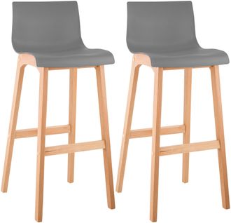 Clp Clp - Set De 2 Taburetes Hover Asiento De Polipropileno Gris