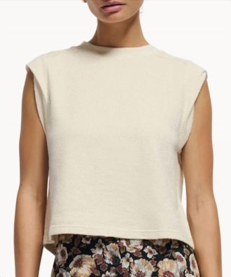 Nation Ltd Mae Rolled Sleeve Tank In Cream