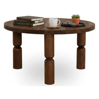 Dmora Mesa De Caf&eacute; Vesta, Mesa De Centro Baja, Revistero Para Sof&aacute;, Estante De La Sala De Estar, 70x70h40 Cm, Nuez, Con Embalaje Reforzado - Dmora