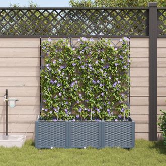 Berkfield Home Garden Planters with Water Irrigation System 3 pcs Light Grey