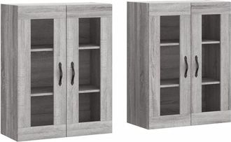 vidaXL Wall Mounted Cabinets 2 pcs Grey Sonoma Engineered Wood Vidaxl