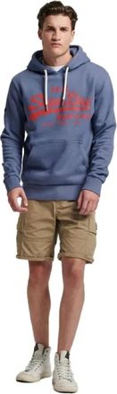 Superdry Chin&eacute; Vintage Logo Sweat - Heren - Hoodies - Blauw - S - Katoen - Hoodies & sweatvesten