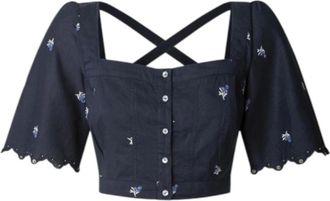 Pepe Jeans London Bloemige zomertop - Dames - Blouses - Blauw - XS - Overhemden