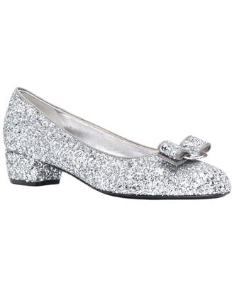 Ferragamo Glitter Detail Leather Pump