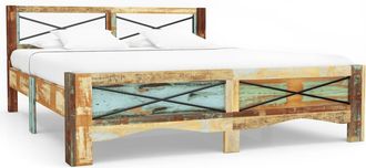 vidaXL Vidaxl - Estructura De Cama De Madera Maciza Reciclada 140x200 Cm