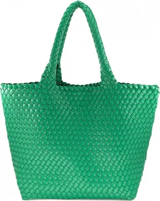 Melissa Masse Womens Braided Tote Bag In Kelly Green