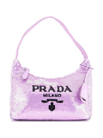 Prada Re-Edition 2000 Sequins Mini hobo bag - Purple