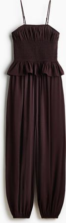 H&M Bandeau-Jumpsuit mit Volantbesatz - Dunkelbraun