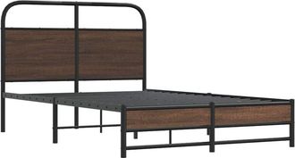 vidaXL Estructura de cama sin colchón 120x190 cm madera marrón roble Vidaxl