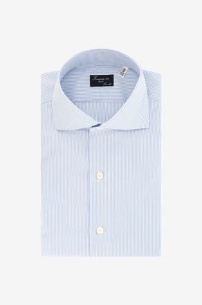 Finamore Lang&auml;rmeliges Hemd aus fein gestreifter Baumwolle Edoardo