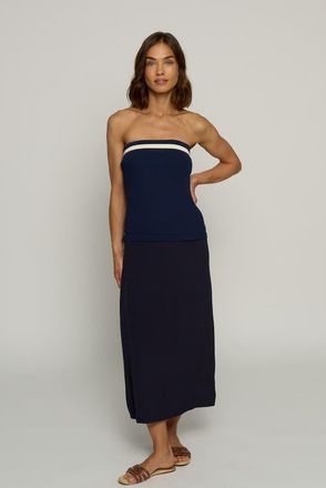 Central Park West Strapless Bodycon Dress in Navy at Nordstrom, Size Large