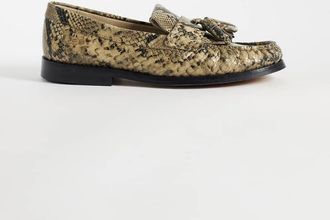 Tommy Hilfiger Mocassini premium beige con nappe e stampa pitonata-Neutro