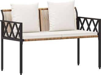 vidaXL Bancos De Exterior 2 -seater 116 X 56 X 75 Cm Rat&aacute;n Sint&eacute;tico Vidaxl
