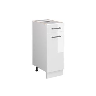 Vicco Mueble Bajo De Cocina R-line, Blanco Alto Brillo, 30 Cm Sin Encimera