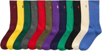 Polo Ralph Lauren Ribbed-Cuff Sport Sock Set - unisex - Sokken - Veelkleurig - ONE Size - Katoen - Ondergoed