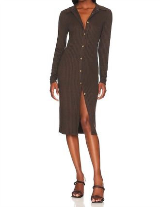 Sanctuary Bodycon Rib Midi Dress In Java