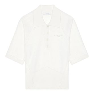 Givenchy Polo Corto de Algod&oacute;n y Seda - Tops - Mujer - Blanco - L