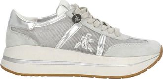 Premiata White Bethcoin 8148 Suede Inserts Sneakers