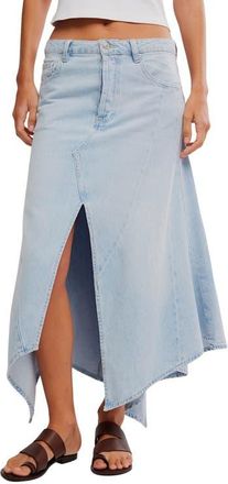 Free People Aquarius Handkerchief Denim Skirt in Frostwire at Nordstrom, Size 32
