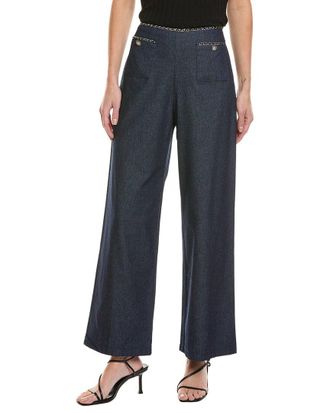Gracia Chain Embellished Waistline Wide Leg Pant