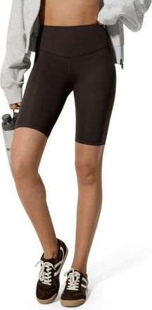 LilySilk Silk Contour Second Skin Biker Shorts in Coffee Bean at Nordstrom, Size X-Large
