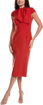 Oscar De La Renta Oscar De La Renta Cap Sleeve Wool-Blend Midi Dress