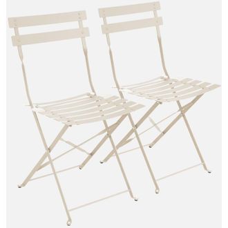 Sweeek Set 2 sedie da giardino bistrot pieghevole in metallo