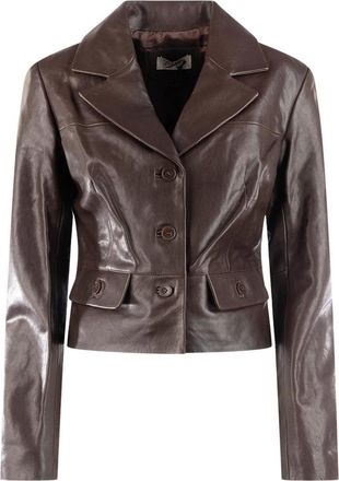 Pence 1979 Pence 1979 - Leren Jassen - Dames - Jassen - Bruin - Maat: XS Leer
