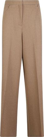 Max Mara MXM Ugola Wide-Leg Broek - Dames - Broeken - Bruin - Maat: S Zijde