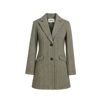 Silvian Heach Jassen, Dames, Grijs, L, Polyester, Alcedo Coat