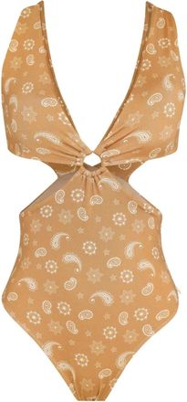 Brigitte Costume da bagno con stampa paisley - Giallo