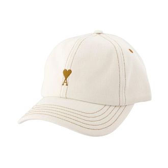 Ami Katoenen pet met Ami de Coeur - unisex - Petten - Wit - ONE Size - Katoen - Accessoires
