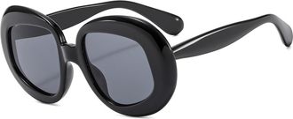 Generic Mens Large-frame Sunglasses Outdoor Commuting Womens Sports Sun Glasses(Black)