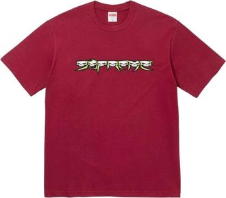 SUPREME FW26 Skulls Spellout T-Shirt Cardinal SUP-FW26-004-CDL