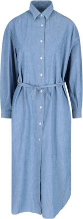 Finamore Maxi Shirt Dress - Light Blue