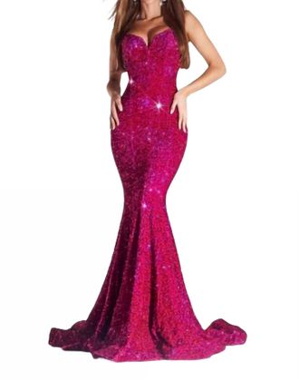 Portia & Scarlett Mermaid Prom Dress In Magenta