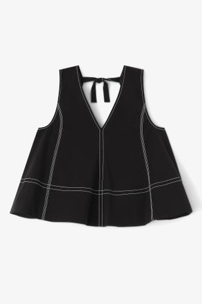 Ganni Black Cotton A-line Top - Size 10/12 Organic