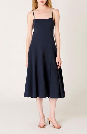 Nia Amor Open Back Cotton Blend Dress in Midnight at Nordstrom, Size X-Large