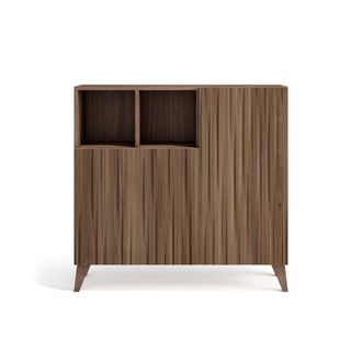 HERDASA Zapatero melamina nogal puertas efecto vallado nogal 87x90x27