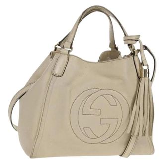 Gucci Pre-owned Handbags, female, White, Size: ONE SIZE Pre-owned Shoulder Bag