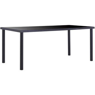 vidaXL Tavolo da Pranzo Nero 180x90x75 cm in Vetro Temperato - Vidaxl