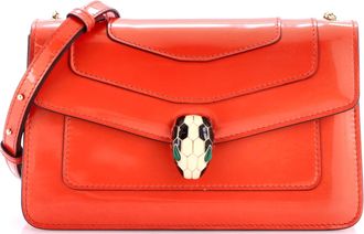Bulgari Serpenti Forever Shoulder Bag Metallic Leather Small