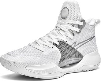 Generic Unisex Breathable Anti Slip Wear-Resistant High Top Outdoor Sports Training Boots Walking Shoes(White,5.5 UK)