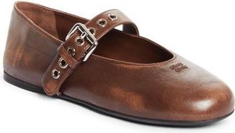 Miu Miu Mary Jane Ballet Flat in Bruciato at Nordstrom, Size 35.5