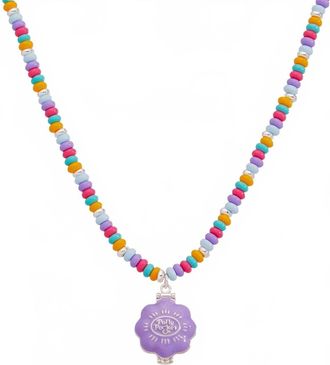 Alex and Ani Womens Polly Pocket Limited Edition Pool Party Beaded Locket Necklace In Silver