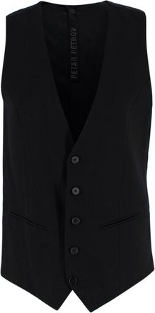Petar Petrov Black Wyck Wool-Blend Waistcoat Size XS