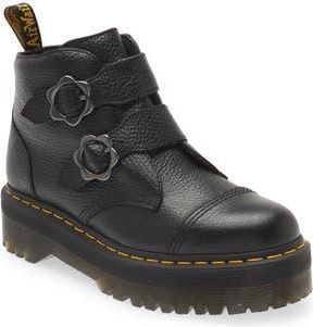 Dr. Martens Devon Flower Platform Bootie in Black at Nordstrom Rack, Size 8Us/ 6Uk