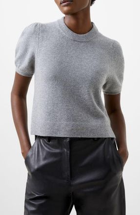 French Connection Vhari Short Sleeve Sweater in Medium Grey Melange at Nordstrom, Size Small